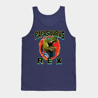 Papasaurus Rex Dinosaur Dad Tank Top